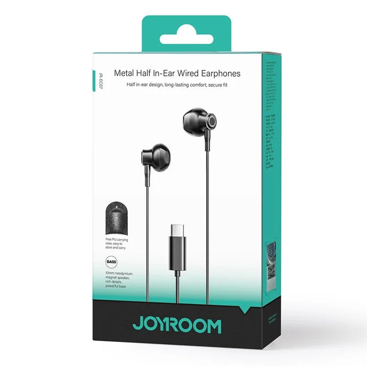 JOYROOM JR-EC07 Metal Half In-Ear Earphones – Type-C Wired