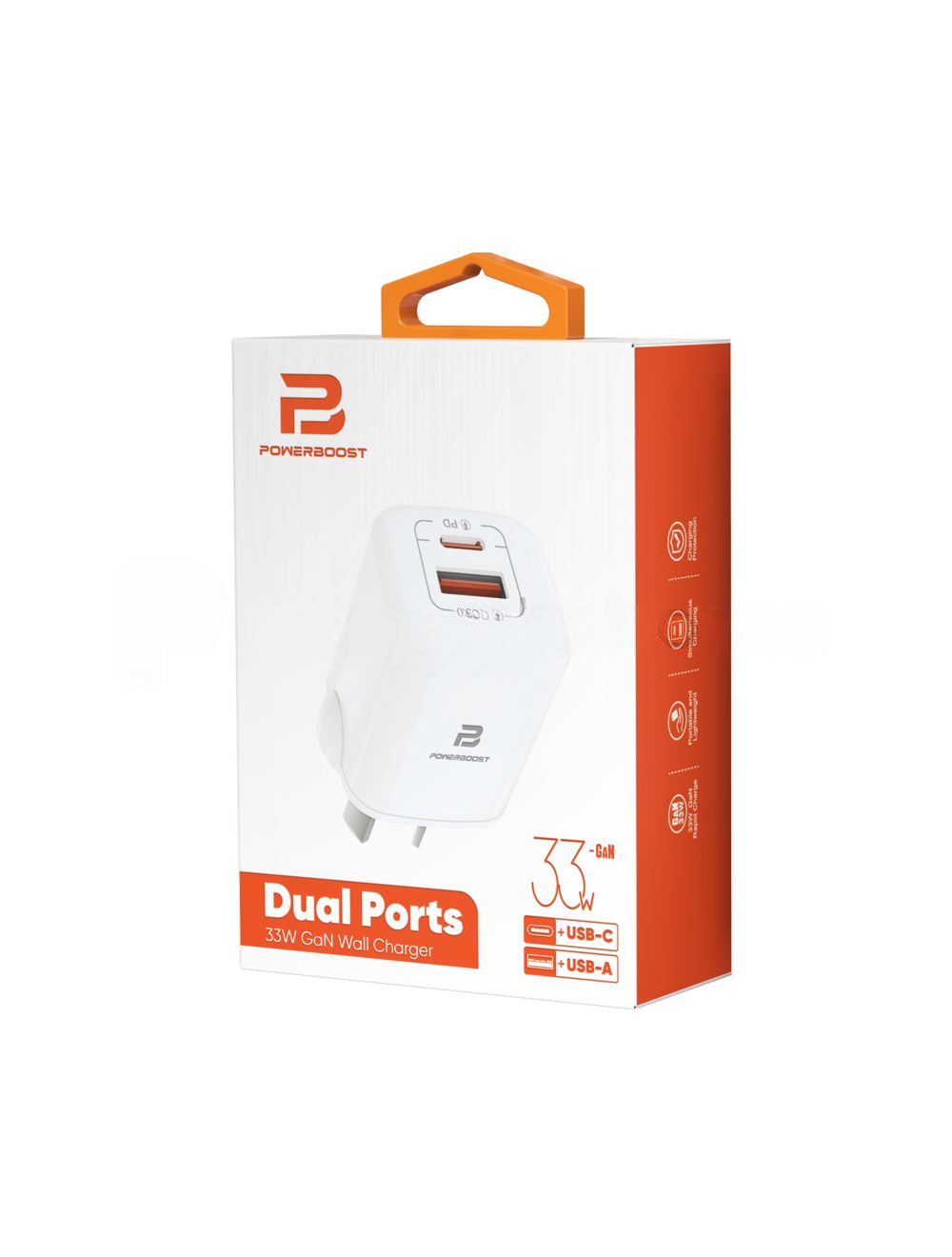 Power Boost USB-C & USB-A Fast Charging Power Adapter 33W