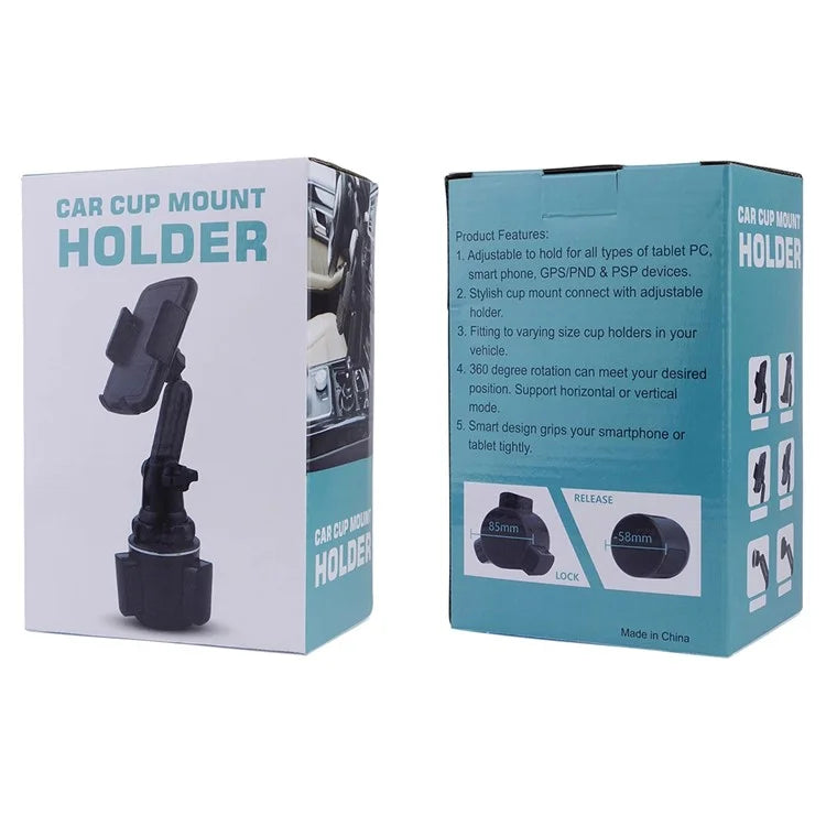 TASX 2-in-1 360° Rotating Car Cup Holder Phone and Tablet Stand