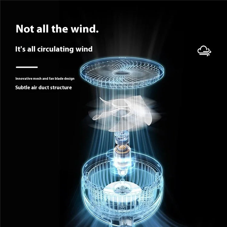 TASX RD12 Rechargeable Clip-On Desk and Telescopic Floor Fan with Rotating Design