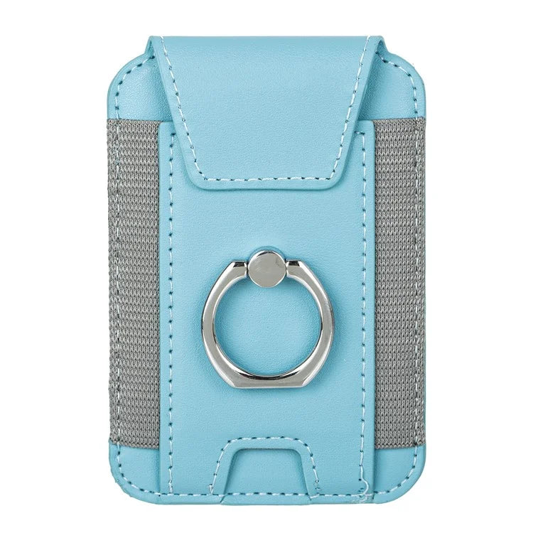 TASX MagSafe Card Holder – PU Leather Sleeve with Ring Grip & Kickstand