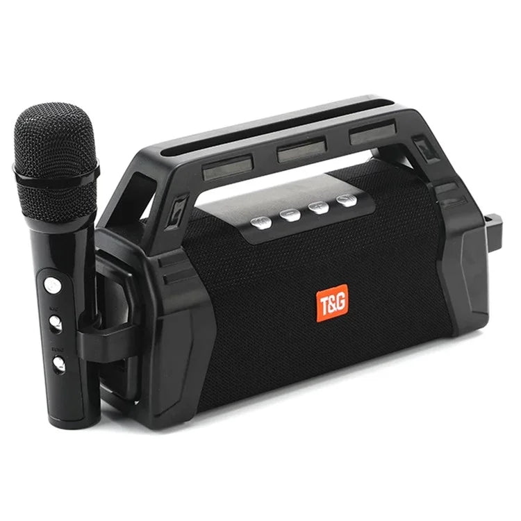 T&G TG538 Portable Bluetooth Speaker with Karaoke Microphone and Stereo Subwoofer