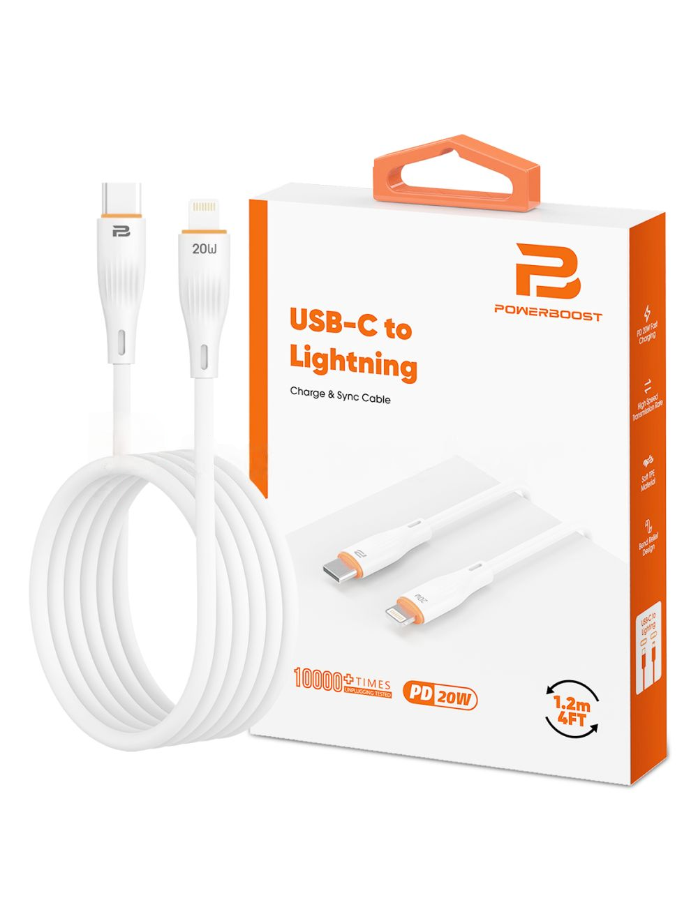 USB-C to Lighting Charge & Sync Cable 1.2M (20W)