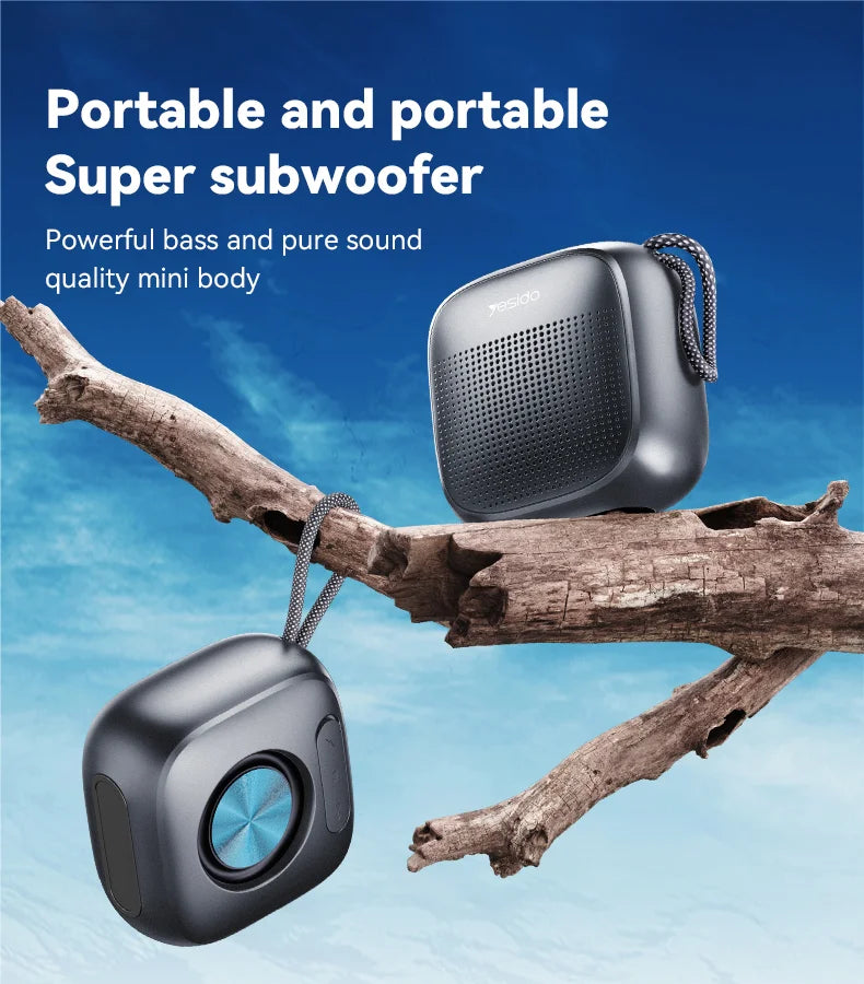 YESIDO YSW24 Portable Mini Bluetooth 5.3 Speaker with CD Diaphragm & 1000mAh Battery