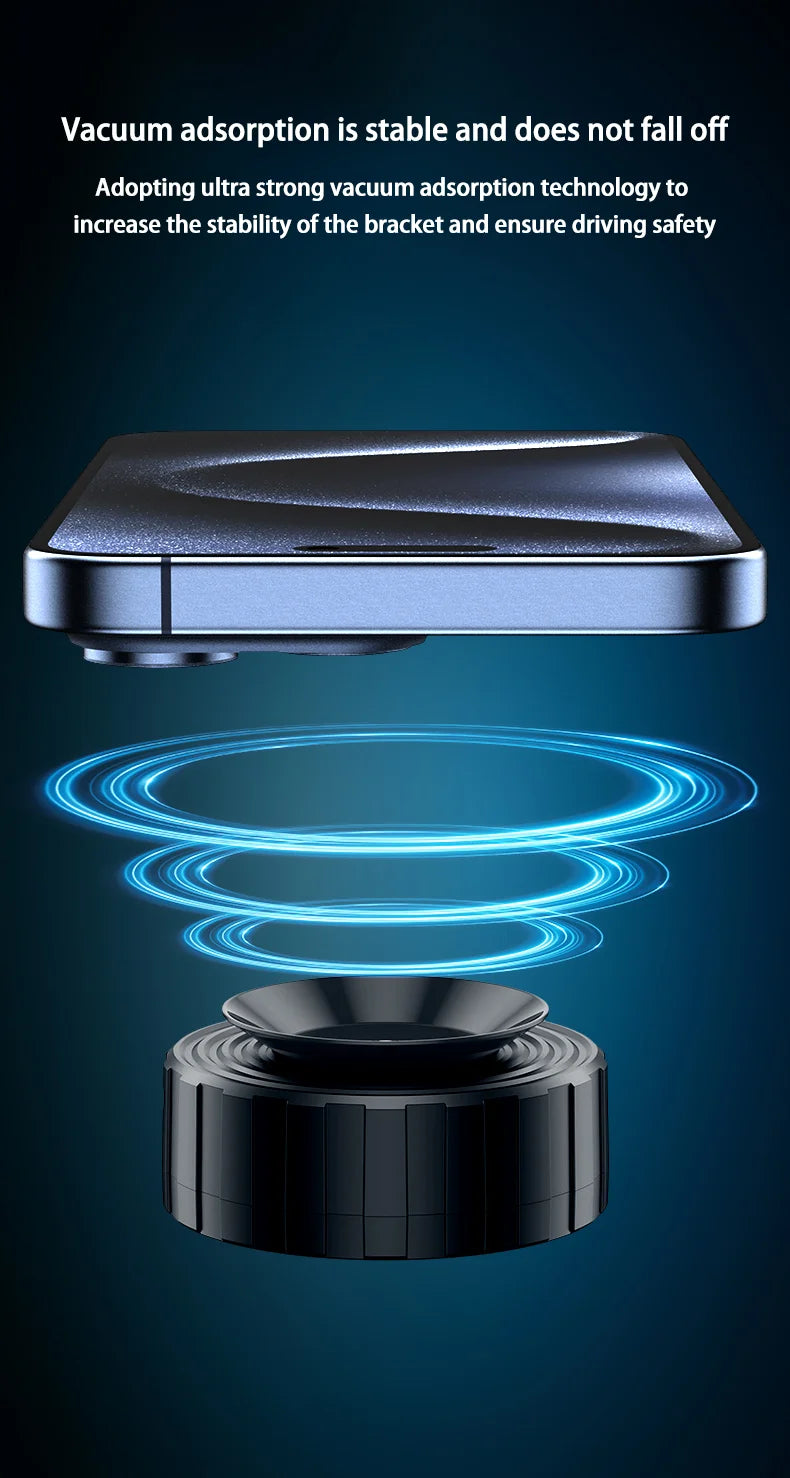 TASX X9Q Vacuum Suction Cup Phone Holder – MagSafe Mount for Car Screen, Console & Home Use