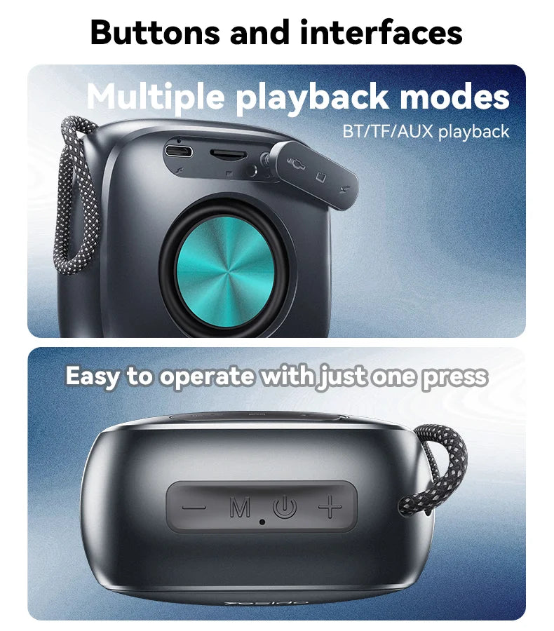YESIDO YSW24 Portable Mini Bluetooth 5.3 Speaker with CD Diaphragm & 1000mAh Battery