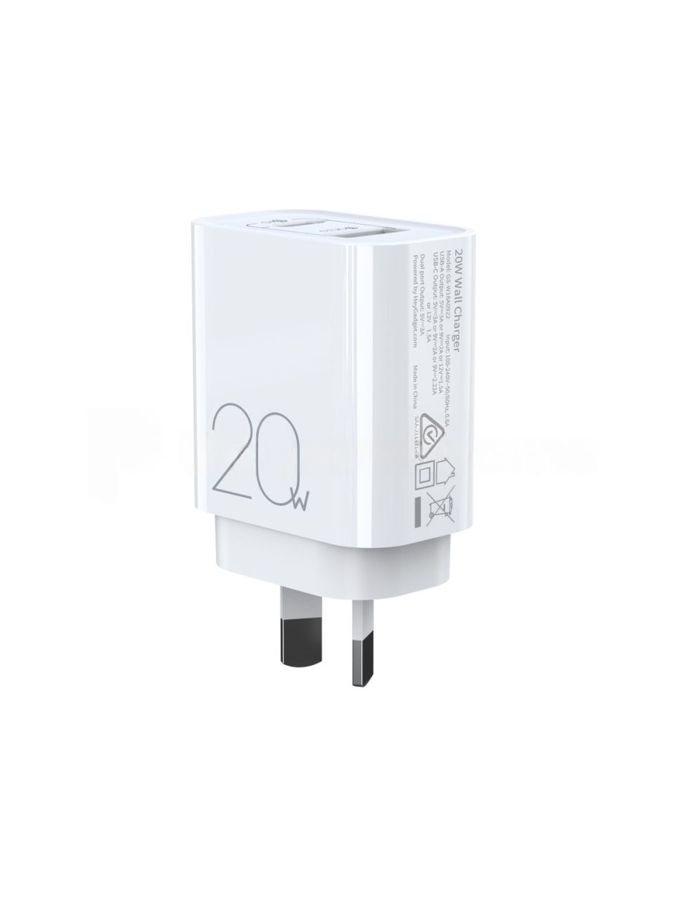 Power Boost Fast Charging USB-C & USB-A Power Adapter 20W