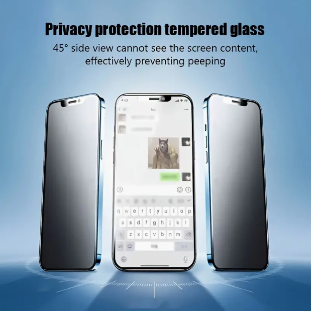 iPhone 9D Full Cover Tempered Glass Screen Protector (Privacy)