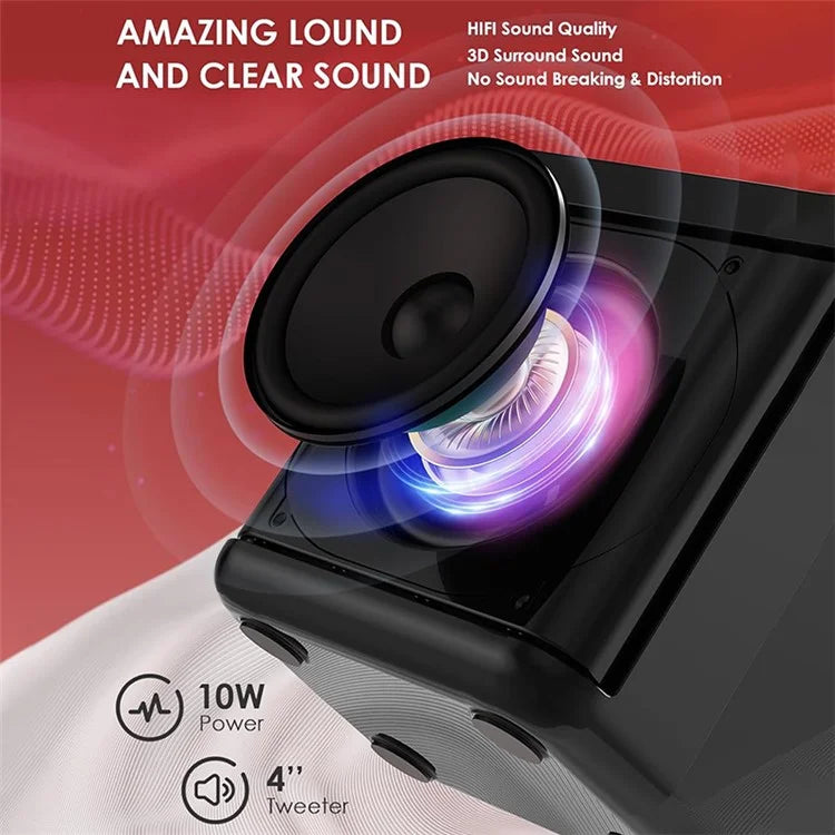 TASX YS307 Home RGB Light Karaoke Bluetooth Speaker with Microphones