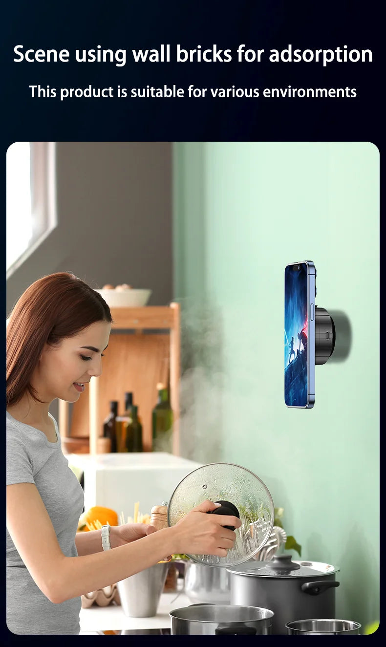 TASX X9Q Vacuum Suction Cup Phone Holder – MagSafe Mount for Car Screen, Console & Home Use