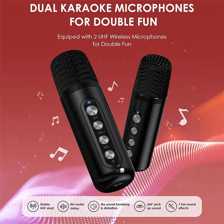 TASX YS307 Home RGB Light Karaoke Bluetooth Speaker with Microphones