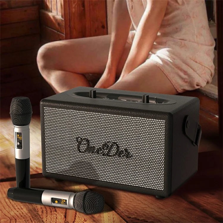 TASX D7 Retro Leather Bluetoot Outdoor Portable Karaoke Machine