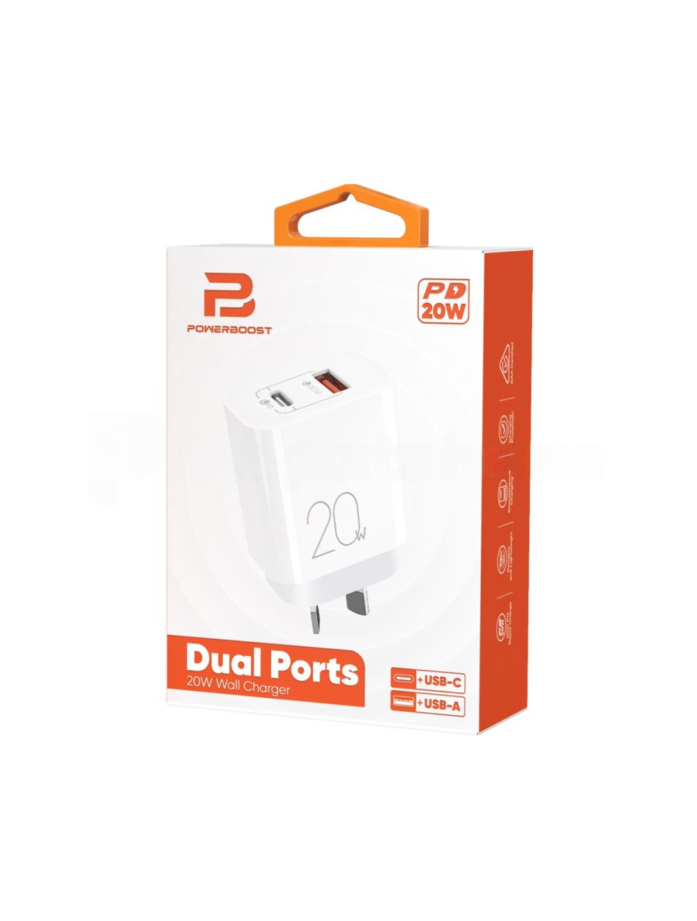 Power Boost Fast Charging USB-C & USB-A Power Adapter 20W