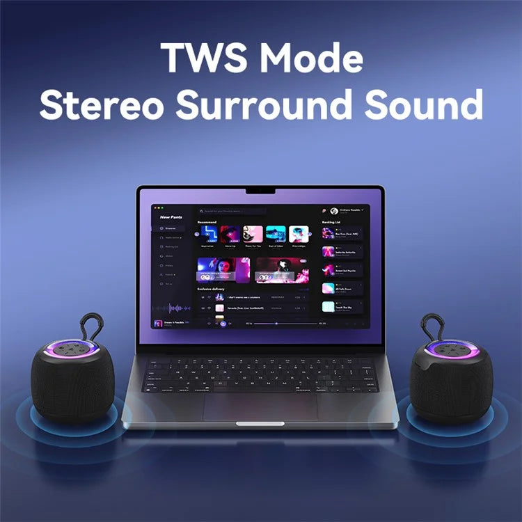 TASX YX014 Mini TWS Bluetooth Speaker with Subwoofer & LED Lights