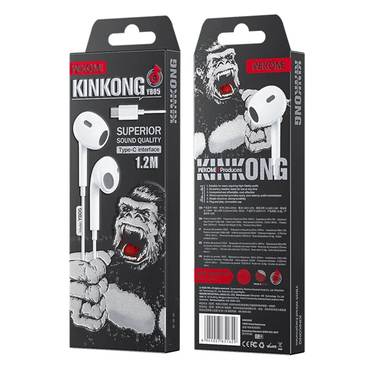 WEKOME YB05 Kinkong Type-C 1.2m Semi In-Ear Earphones
