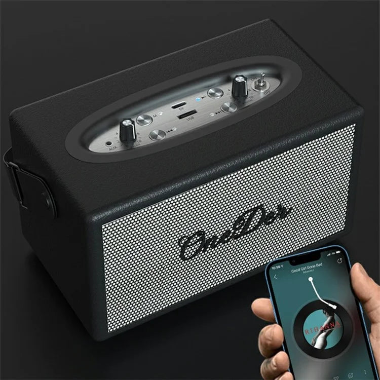 TASX D7 Retro Leather Bluetoot Outdoor Portable Karaoke Machine