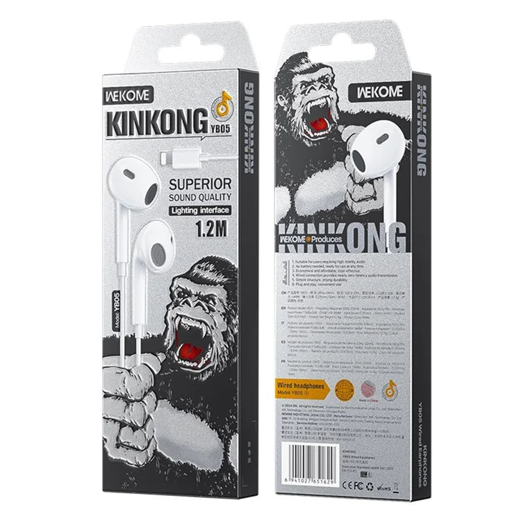 WEKOME YB05 Kinkong Series Lightning Wired Earphones for iPhone
