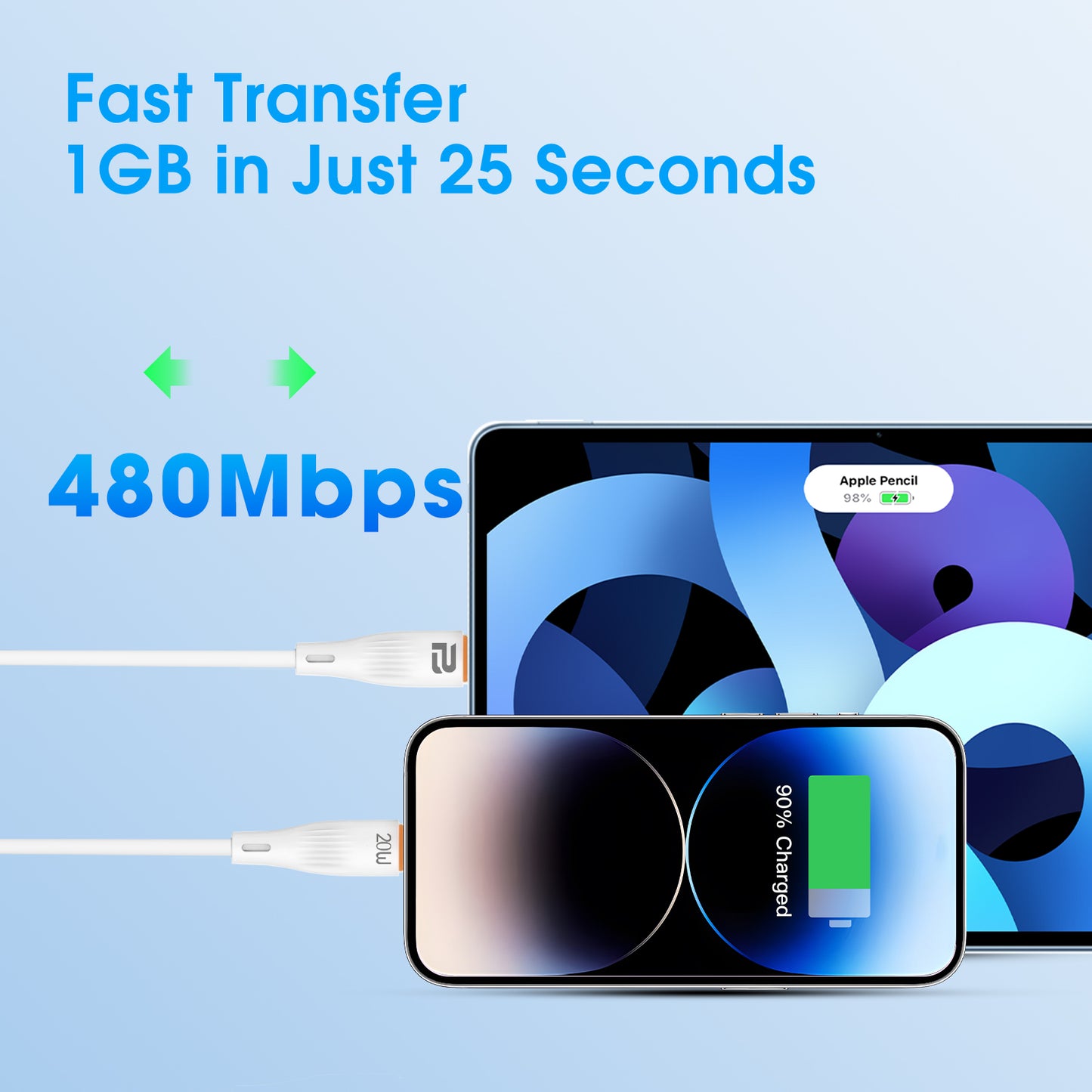 USB-C to Lighting Charge & Sync Cable 1.2M (20W)
