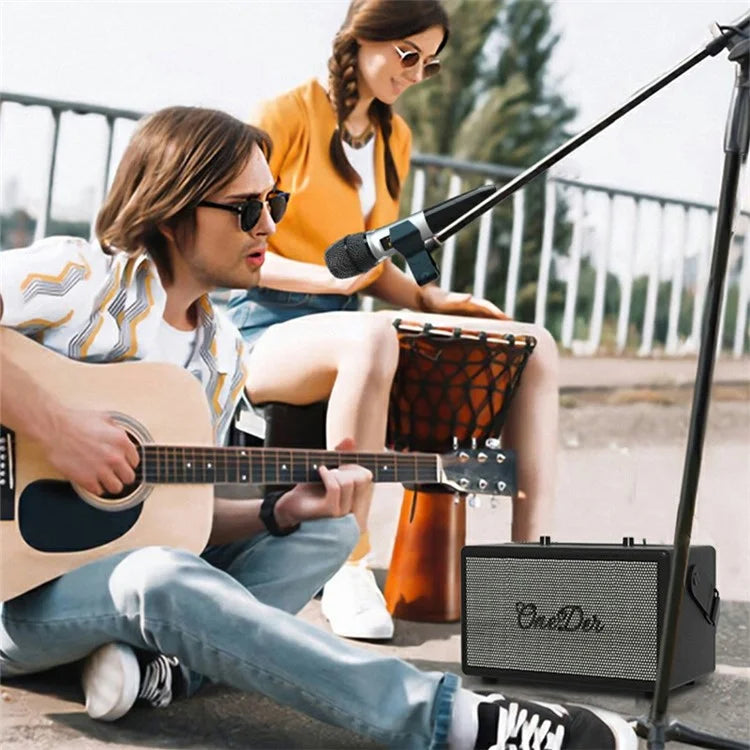 TASX D7 Retro Leather Bluetoot Outdoor Portable Karaoke Machine
