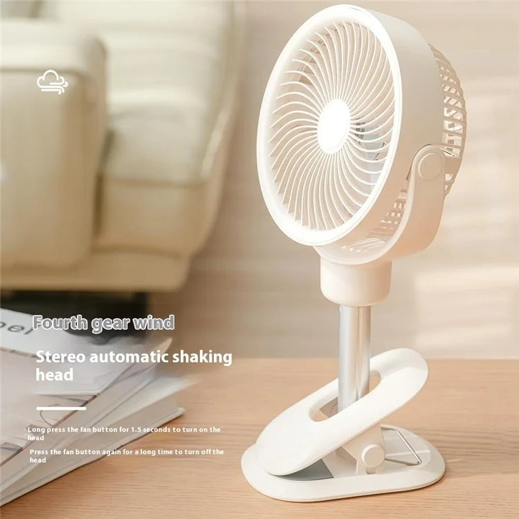 TASX RD12 Rechargeable Clip-On Desk and Telescopic Floor Fan with Rotating Design