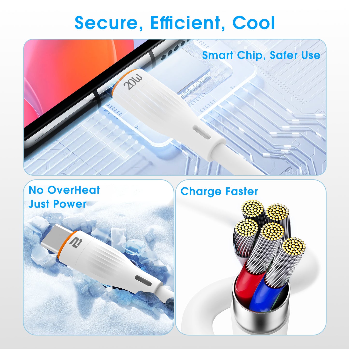 USB-C to Lighting Charge & Sync Cable 1.2M (20W)