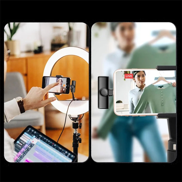 TASX K2 Wireless Lavalier Microphones – Dual Mic with Lightning Receiver & Noise Reduction