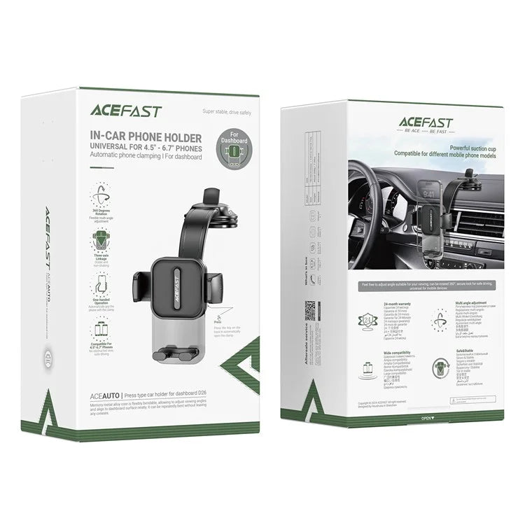 ACEFAST D26 Car Phone Holder – Center Console Press-Type Clamp Stand