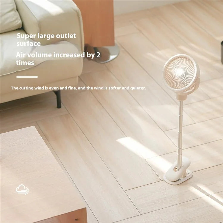 TASX RD12 Rechargeable Clip-On Desk and Telescopic Floor Fan with Rotating Design