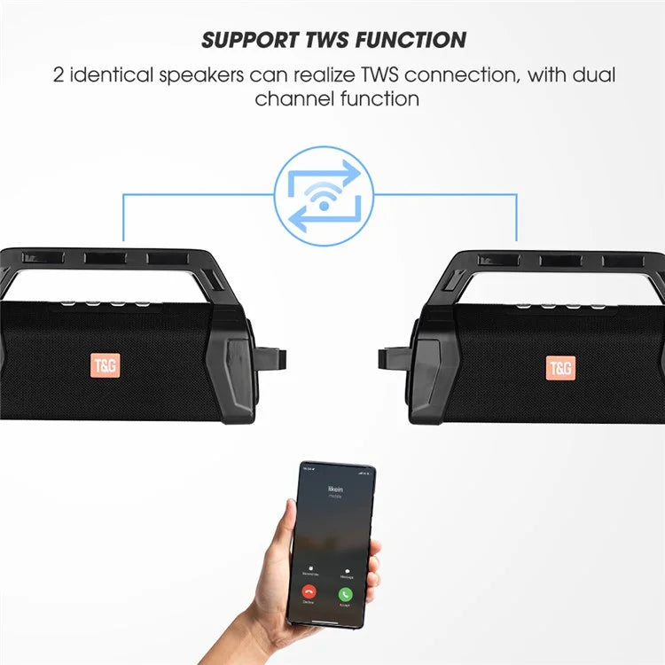 T&G TG538 Portable Bluetooth Speaker with Karaoke Microphone and Stereo Subwoofer