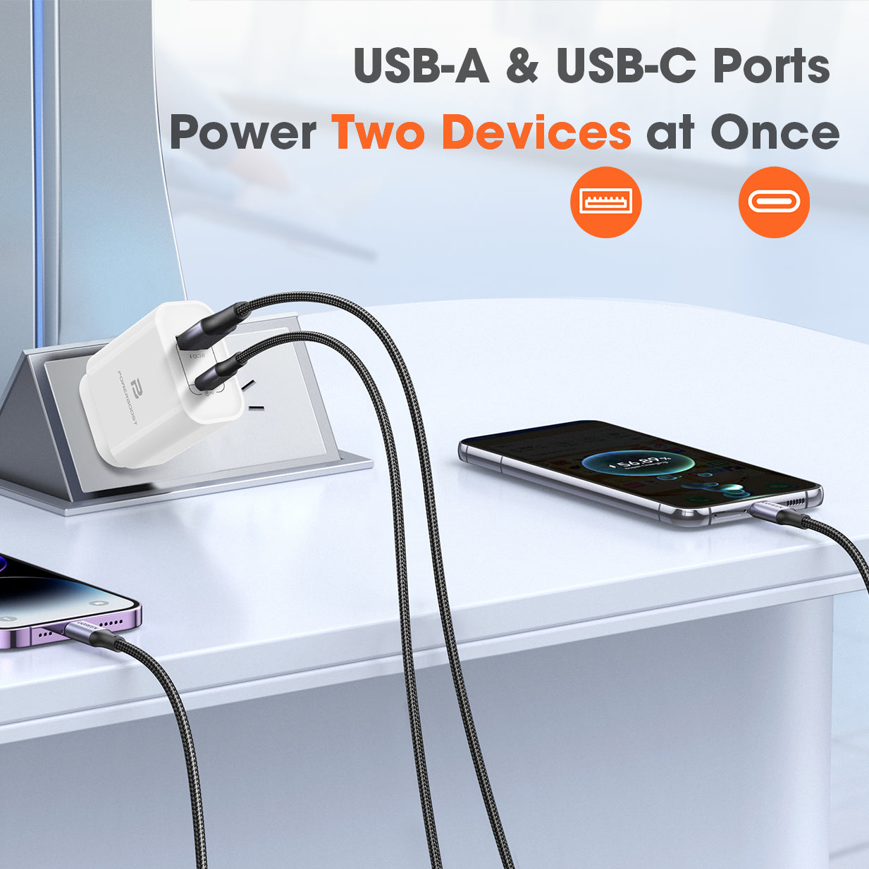 Power Boost Fast Charging USB-C & USB-A Power Adapter 20W