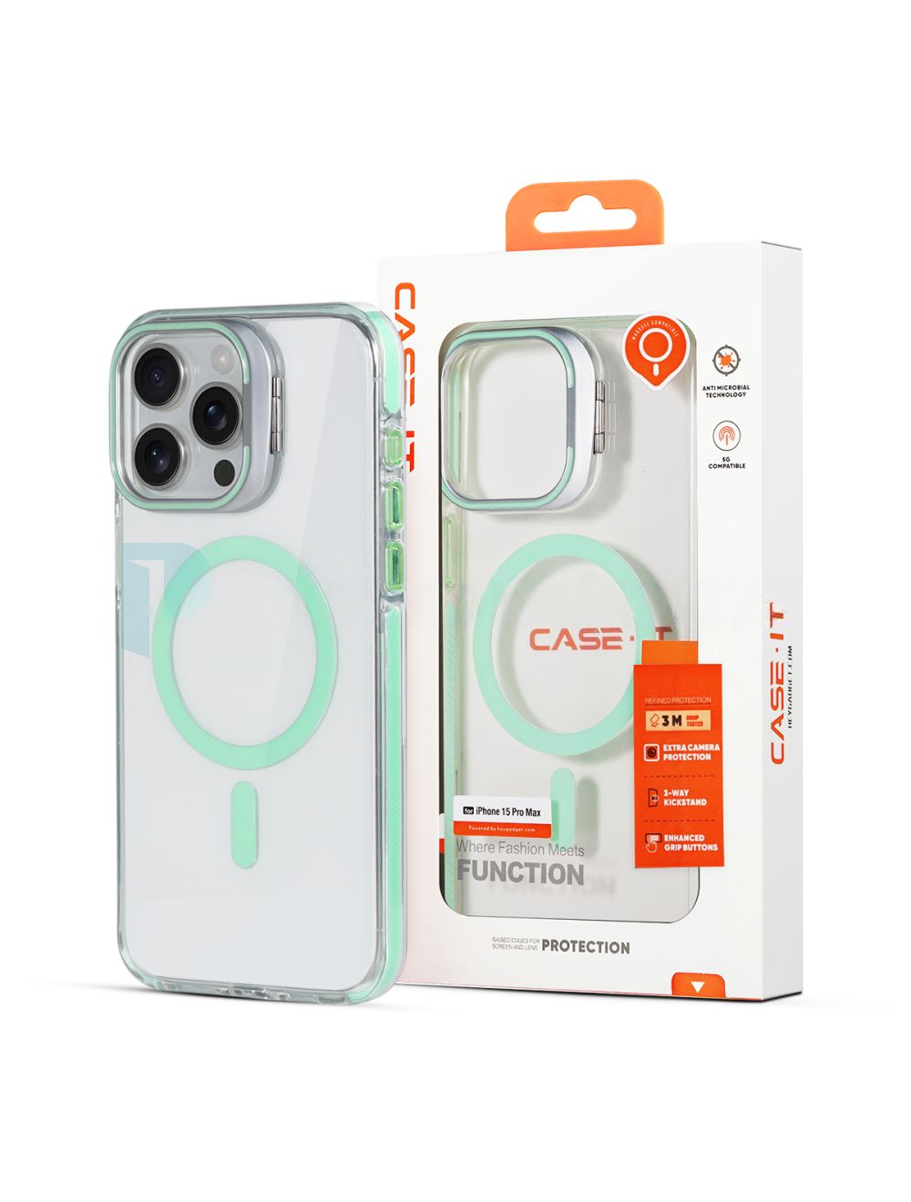 Case it IPhone 16 MagicCam Series Camera Ring Kickstand Transparent Case