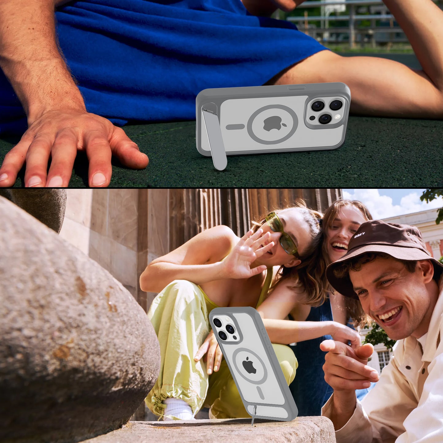 Case It IPhone 15 Pro MetalEase Metal Kickstand Soft Grip Matte Case