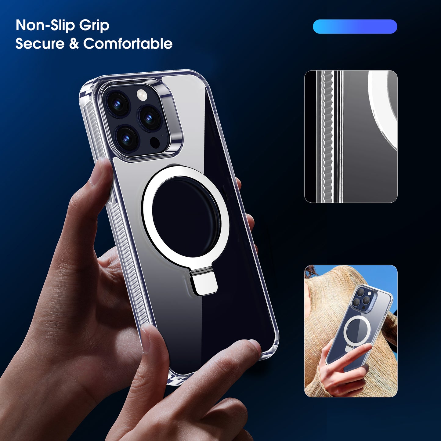 Case It IPhone 16 Pro Max MagFold Series Magnetic Kickstand Case (Transparent)