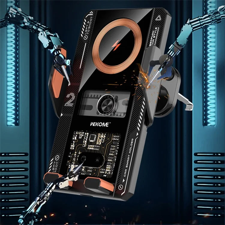 WEKOME WP-U208 Vanguard Series Mechanical Transparent Wireless Charging Car Holder