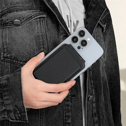 TASX Bi-Fold PU Leather MagSafe Card Holder – Foldable Kickstand Function