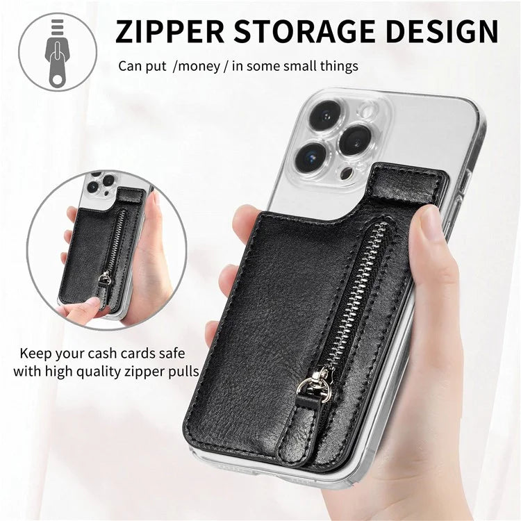 TASX KB-29 Retro Leather  Card Holder – Multifunctional Wallet with Kickstand & Zipper