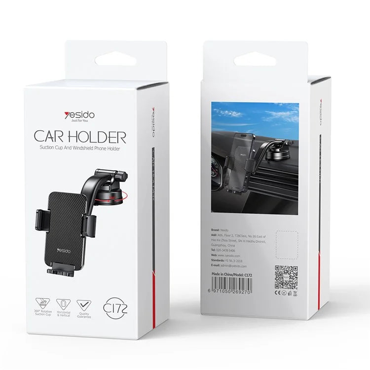 TASX C172 Suction Cup Dashboard Phone Mount – Multi-Function