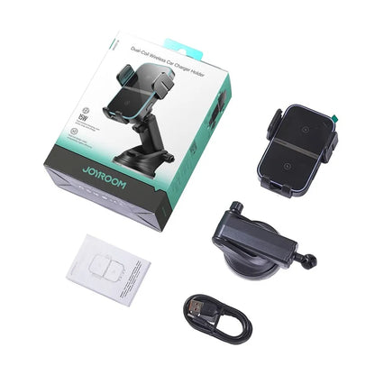 JOYROOM 15W Dual Coil Dashboard Wireless Car Charger LED Light JR-ZS246S