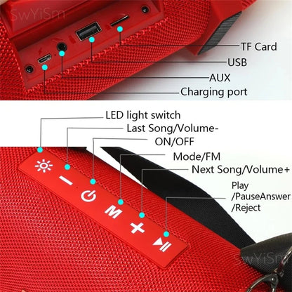 T&G TG322 20W Portable Bluetooth Speaker with RGB Light & Waterproof Design