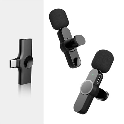 TASX 2Pcs Wireless Lavalier Microphone – Type-C Clip-On Mic