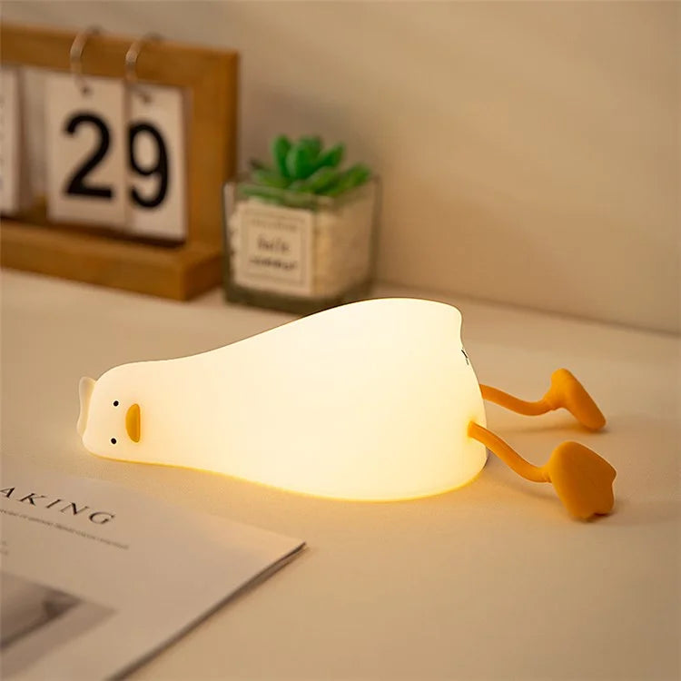 TASX Soft Silicone Duck Night Lamp with Touch Sensor and Timer