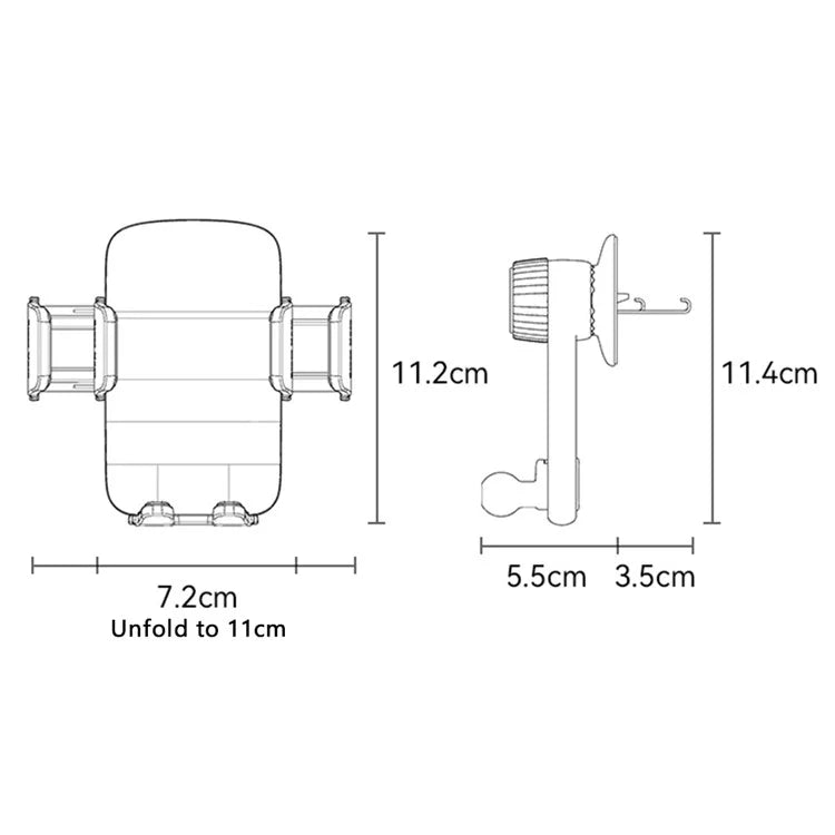 YESIDO C242 Adjustable Car Phone Holder – Air Vent Mount with Hook Clip