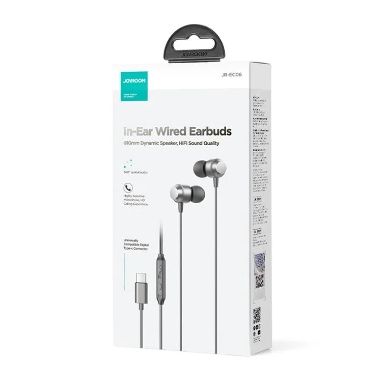JOYROOM EC06 Metal In-Ear Type-C Wired Earphones with Mic & HiFi Sound
