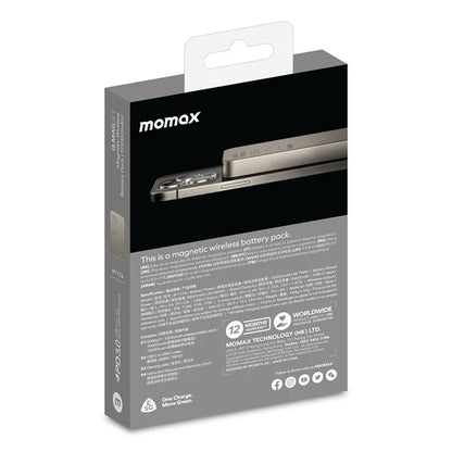 MOMAX Ultra Thin Metal Magsafe Wireless PowerBank (10000mAh)