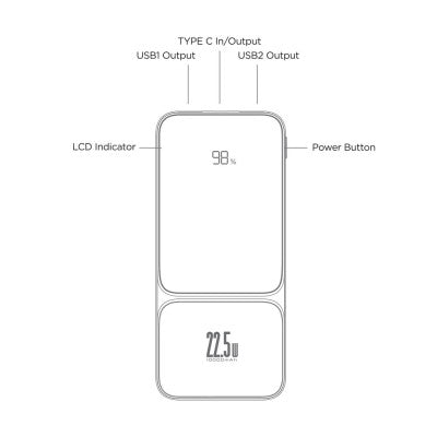 iQuick POWER SQUARE 0 Power Bank – 10000mAh, 22.5W with Digital Display