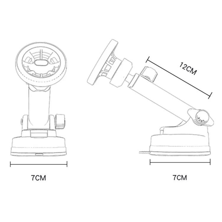 YESIDO C158 Ring-Shaped MagSafe Car Mount – Suction Cup Holder with Air Outlet Clip