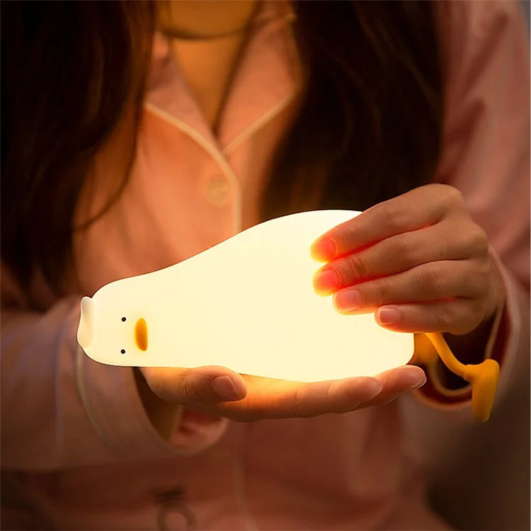 TASX Soft Silicone Duck Night Lamp with Touch Sensor and Timer