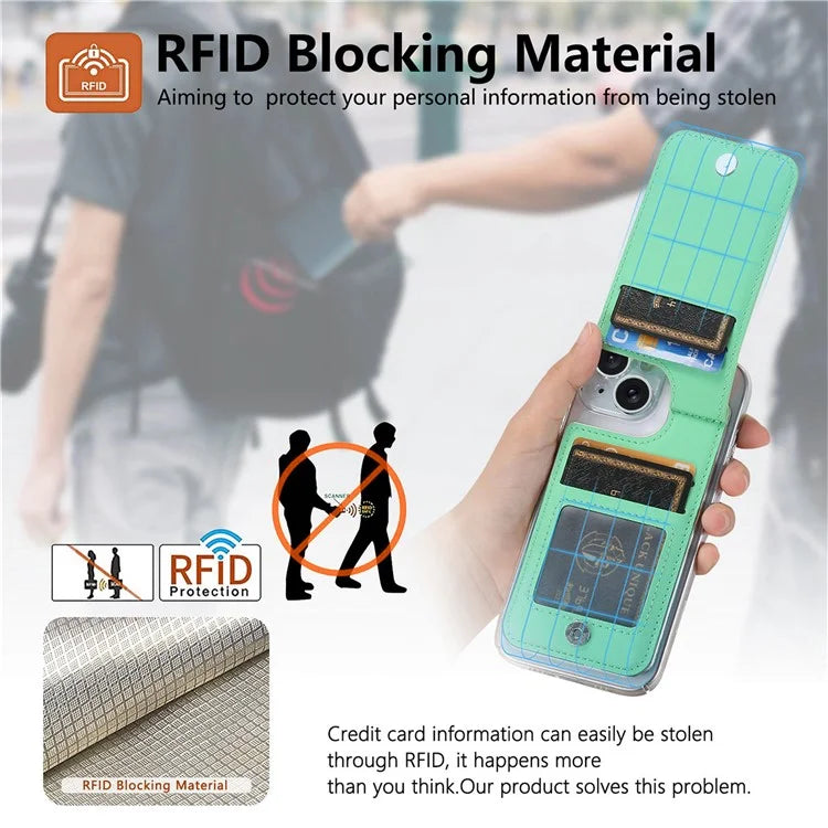 TASX KB-62 RFID Blocking Phone Wallet – Leather Card Bag with Wristband, Kickstand & Zipper