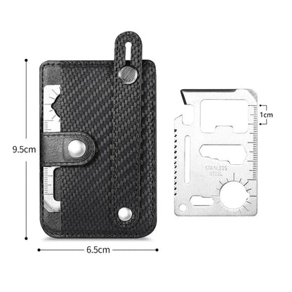 TASX Carbon Fiber Phone Card Holder – Leather Bag with Wristband, Kickstand & Card Knife