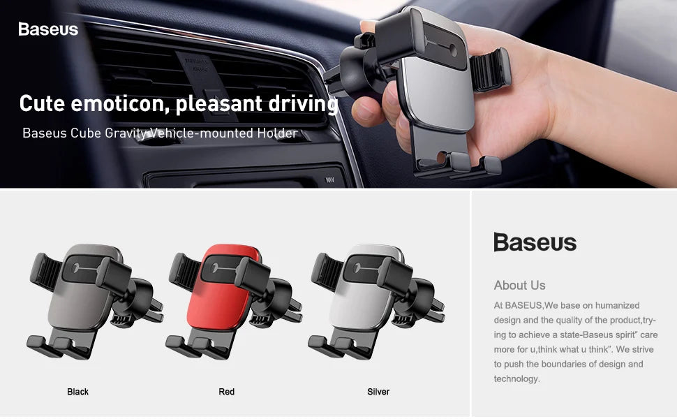 BASEUS Car Phone Holder – Air Vent Gravity Mount for Navigation & Vehicle